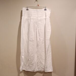 White Smocked Waist Maxi Skirt - Women